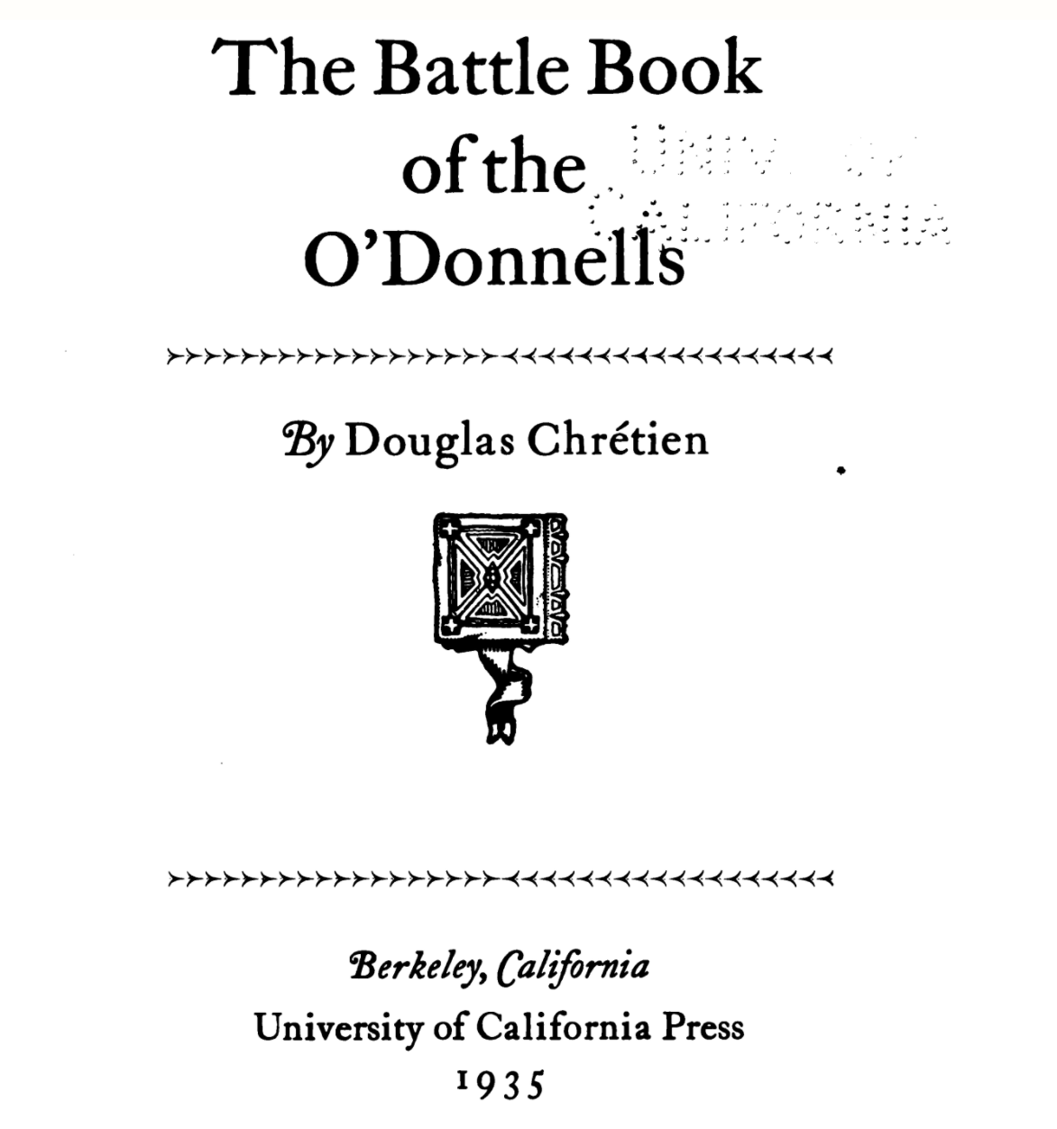 "The Battle Book of the O'Donnells" by C. Douglas Chrétien