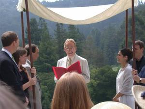 Chuck Fillmore officiating at Tess Wood wedding